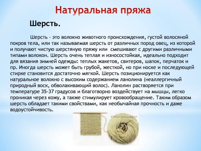 Сообщение о шерсти