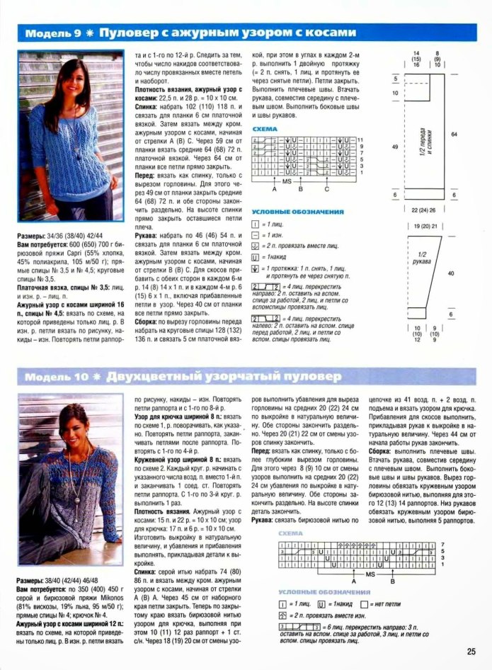 Двухцветный свитер женский спицами схемы и описание