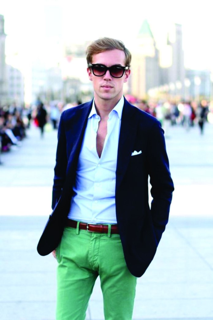 Брюки Scotch Soda мужские зеленые папоротник