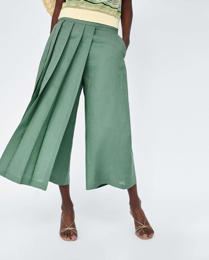 Льняные штаны кюлоты Zara