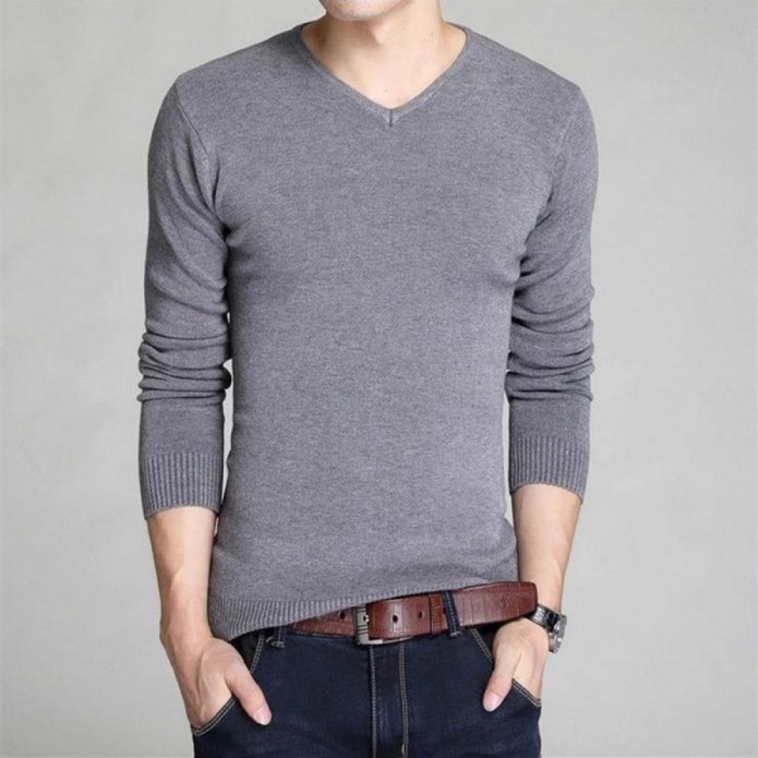 V-Neck Sweater for men Свободный