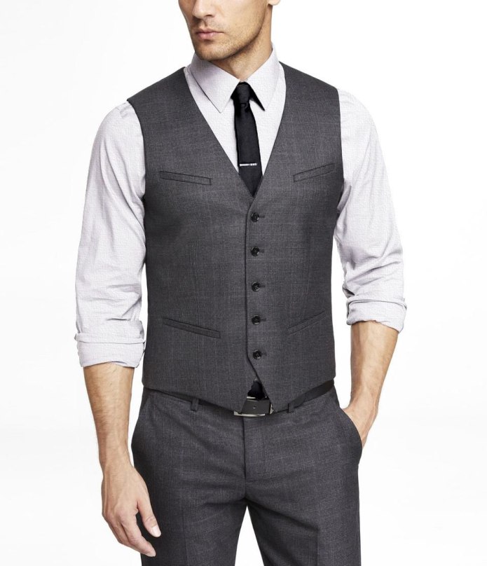Fashion Mens Jacket Suit Double breasted Slim Fit Business Formal Vest Waistcoat