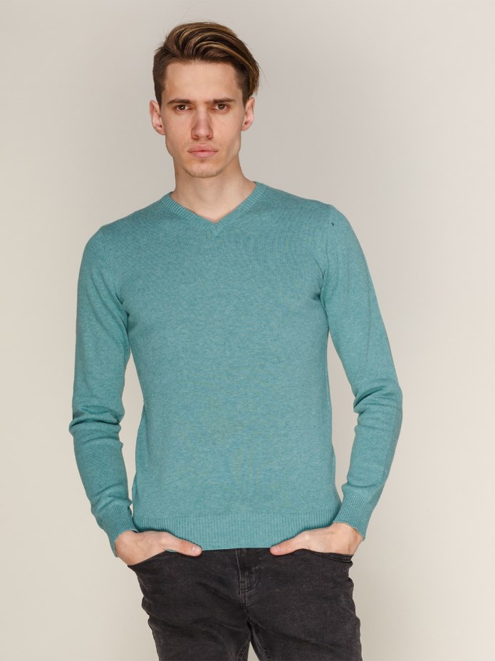 Бирюзовый джемпер Zara мужской