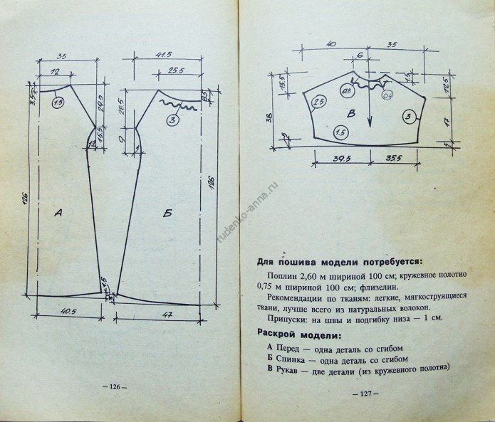 Выкройка кружевной сорочки