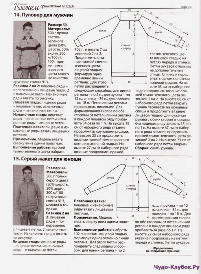 Линия реглана для мужского свитера