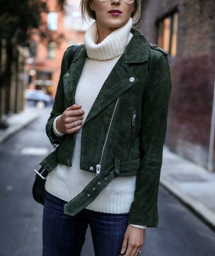 Balfern Leather Biker Jacket all Saints зеленый