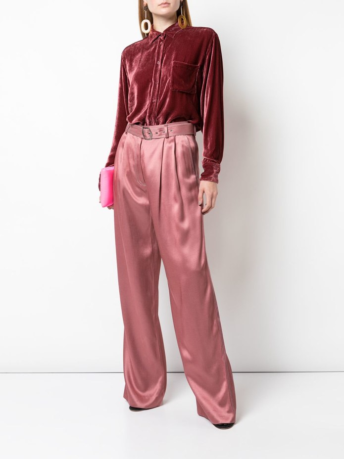 Versace Jeans шелковые штаны фиолетовые