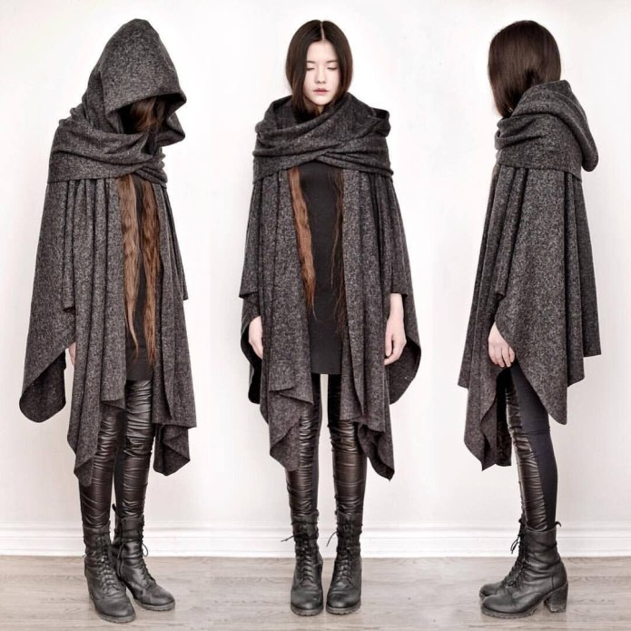 Goth outfit Грандж чёрная корейская одежда
