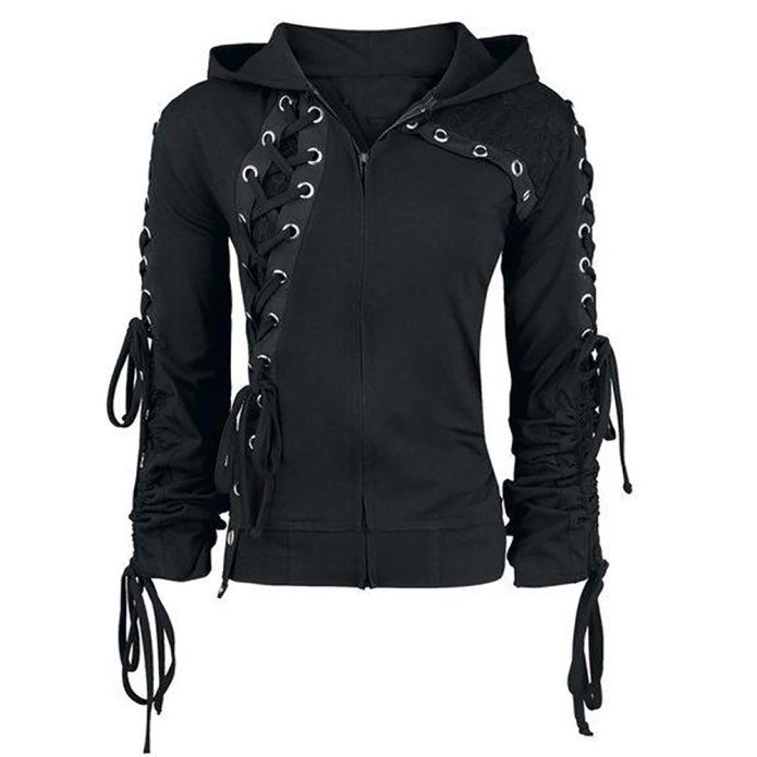 Lace up Drawstring Hoodie мужская