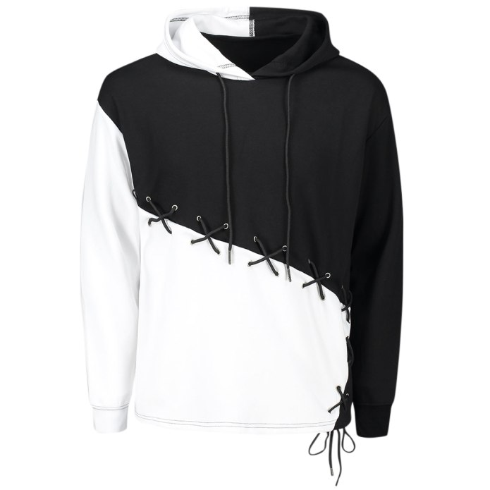 Lace up Drawstring Hoodie мужская