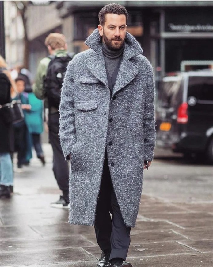 Street Style man пальто оверсайз