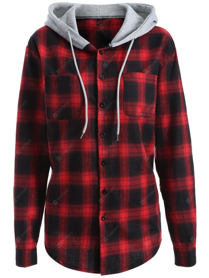 Plaid Shirt рубашка с капюшоном женская