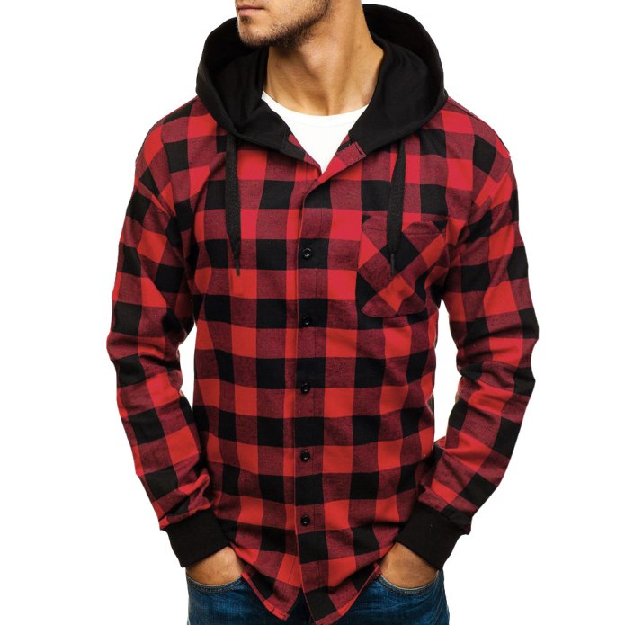 Plaid Shirt рубашка с капюшоном женская