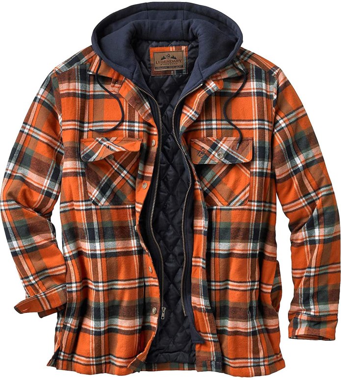 Hooded Sherpa-lined Flannel Shirt Jacket