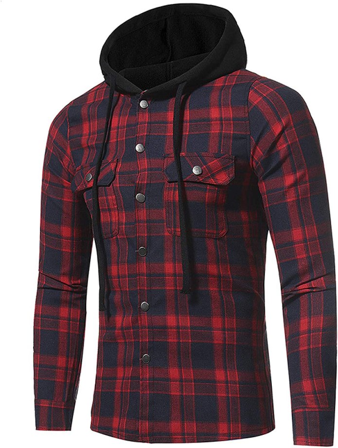 Red Flannel Hoodie men