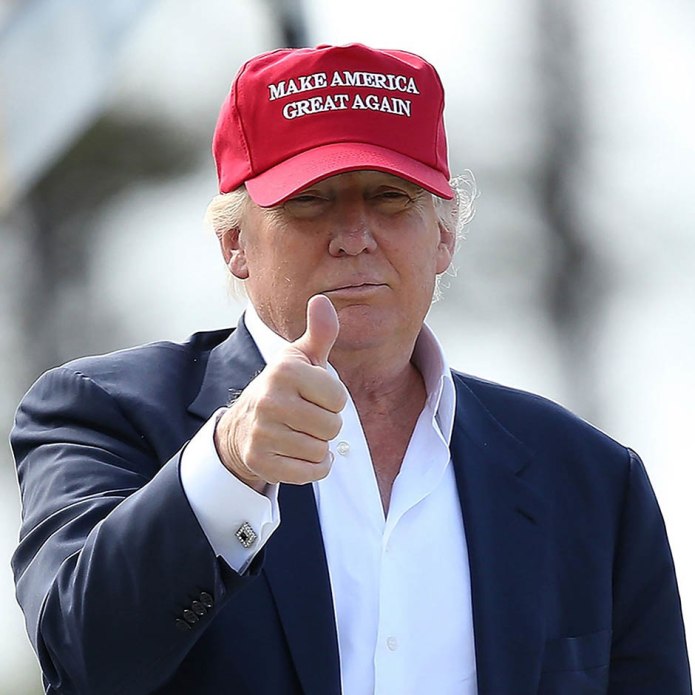Трамп в кепке make America great again