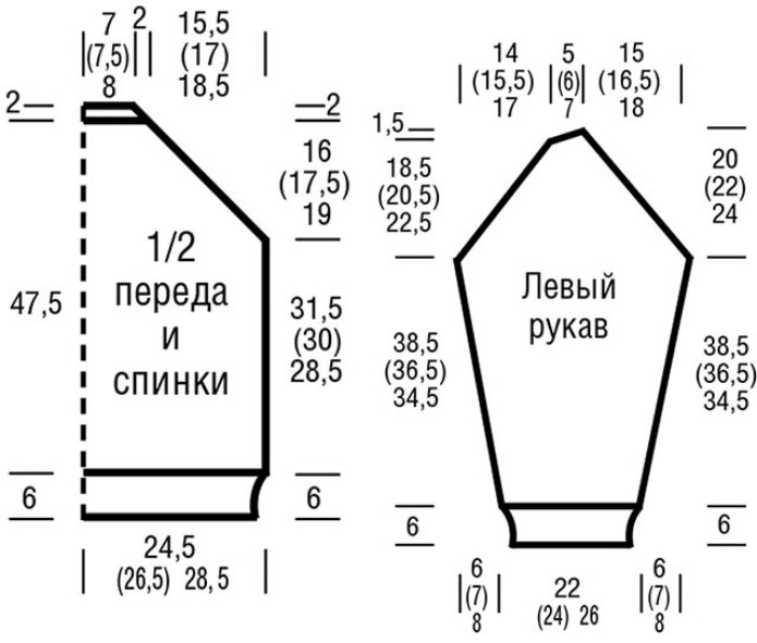 Выкройка футболки с коротким рукавом реглан
