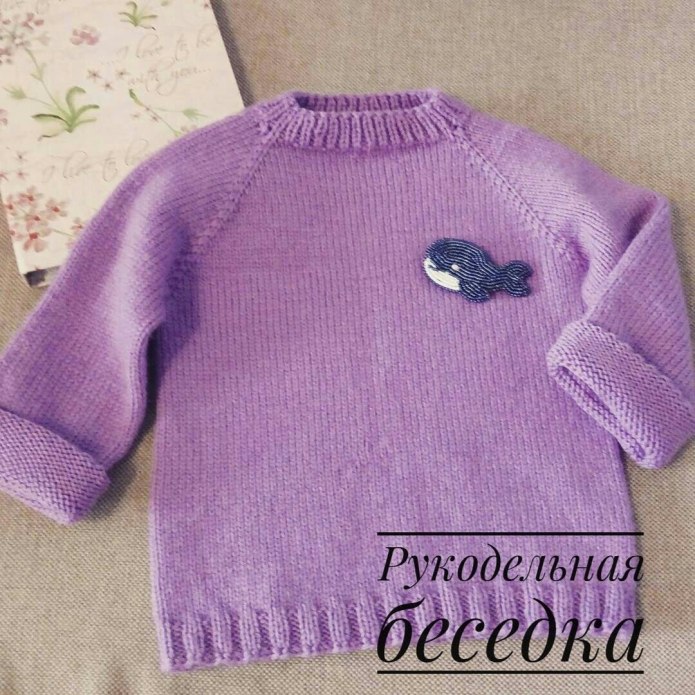 Детский свитер спицами для девочки