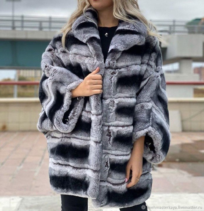 Шуба кролик рекс шиншилла