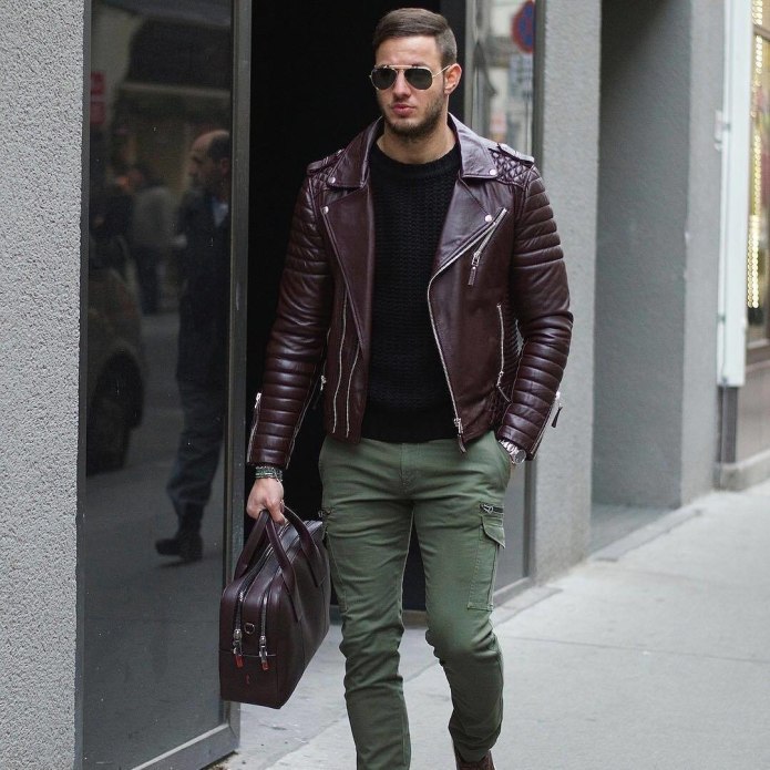 Косуха Mens cool Quilted Biker Black real Moto Leather Jacket