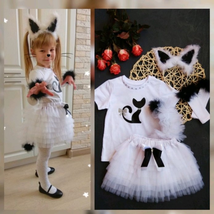 Костюм белой кошечки для девочки