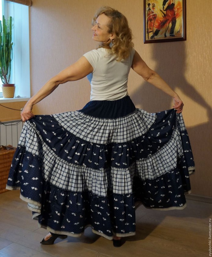 Многоярусная юбка белая