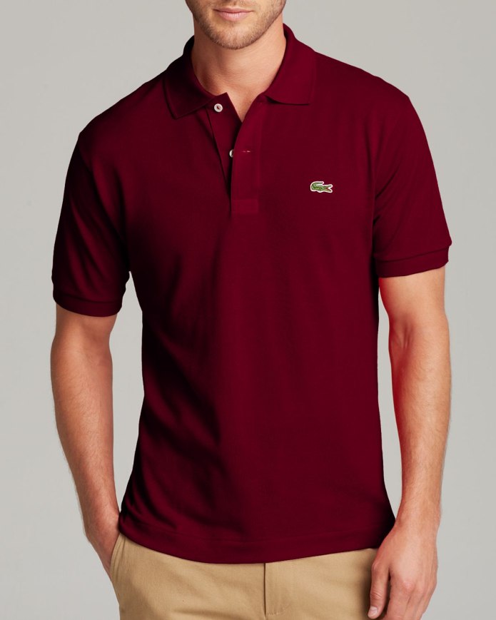 Футболка лакост мужская красная Classic Fit fr6