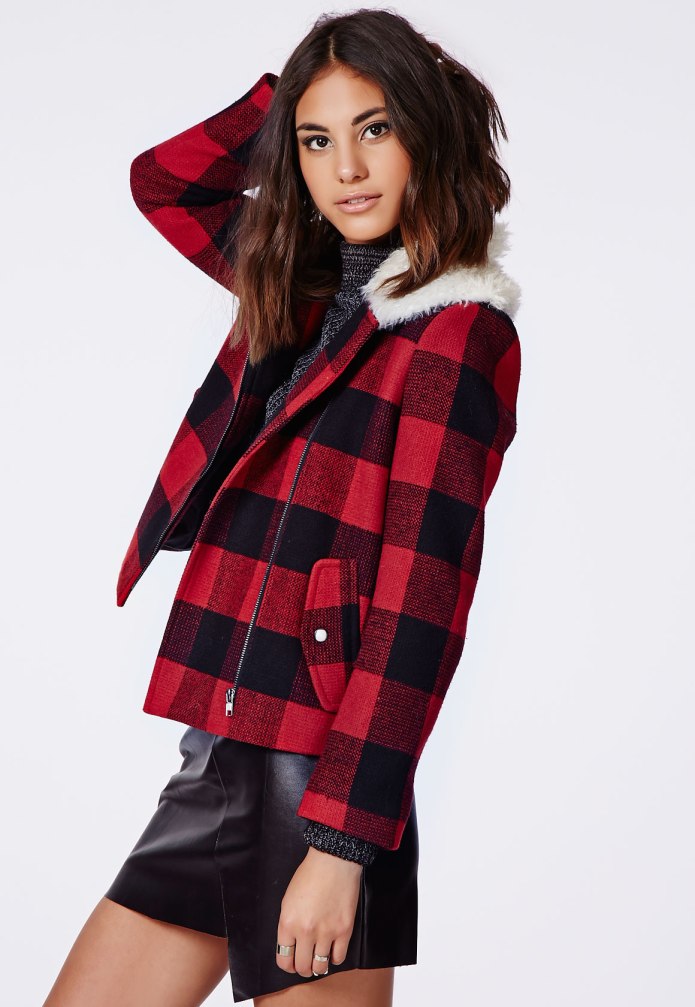 Zipper Plaid Hooded men's Jacket