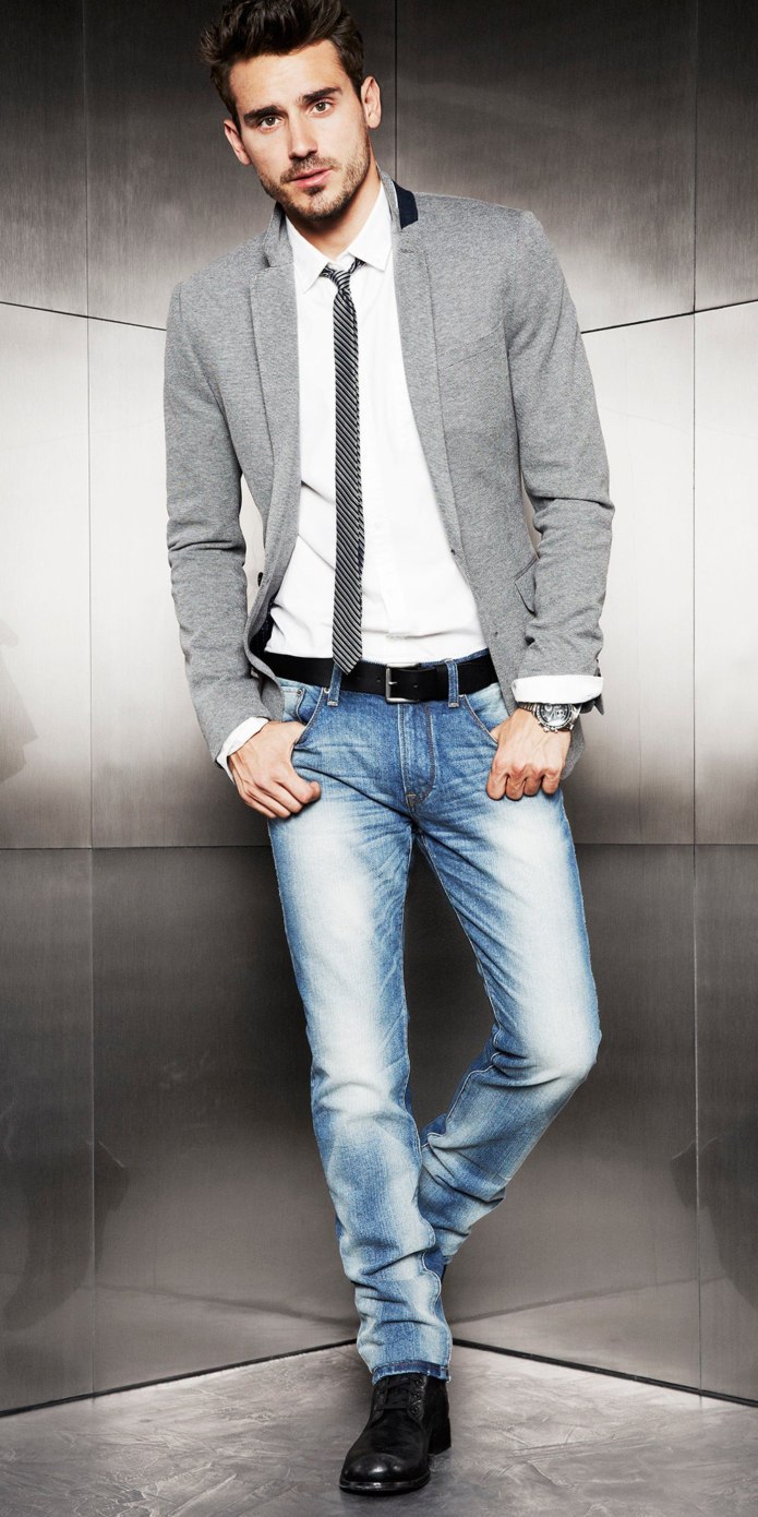 Massimo Dutti Grey Blazer Mens 2021