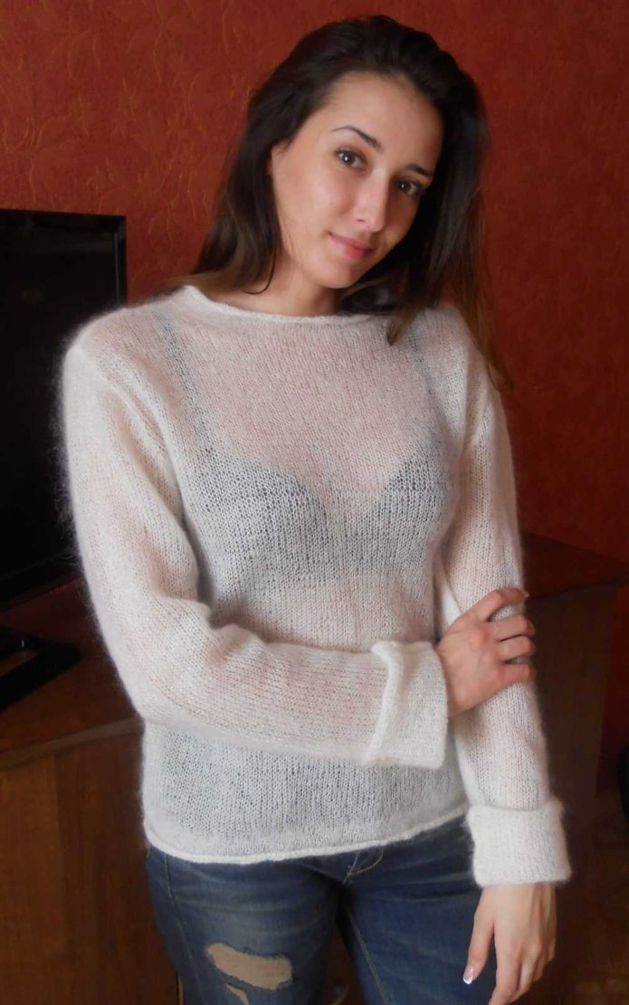 Кофточка из тонкого мохера
