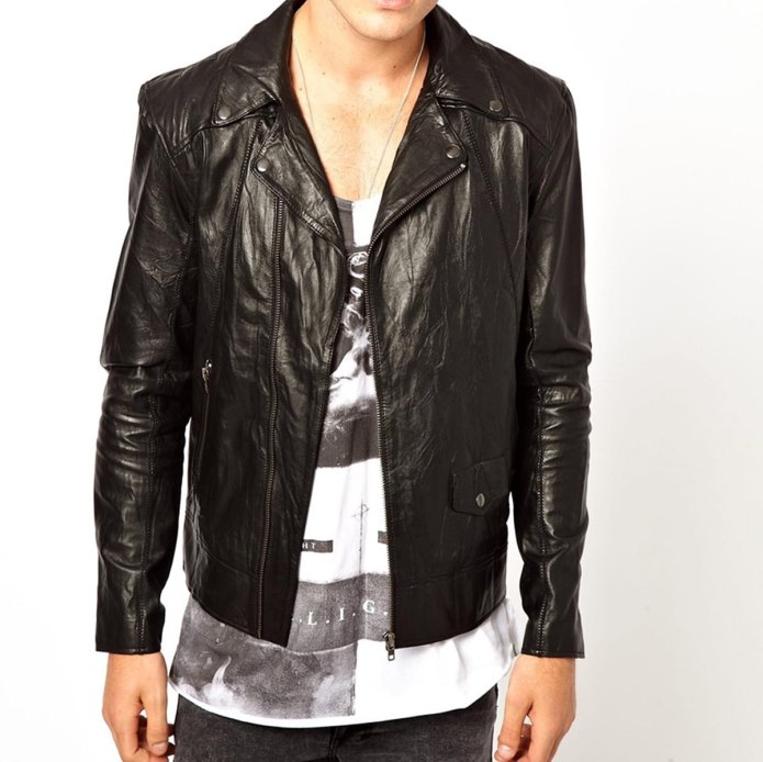 Косуха Noora Mens Genuine Lambskin Leather Jacket Black Slim Fit Biker Motorcycle s1