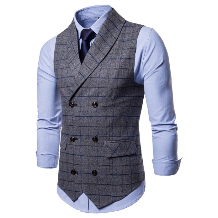 Fashion Mens Jacket Suit Double breasted Slim Fit Business Formal Vest Waistcoat