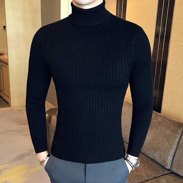 Мужская джемпер-водолазка Gant Cotton Cable Turtleneck dk Burgundy Mel