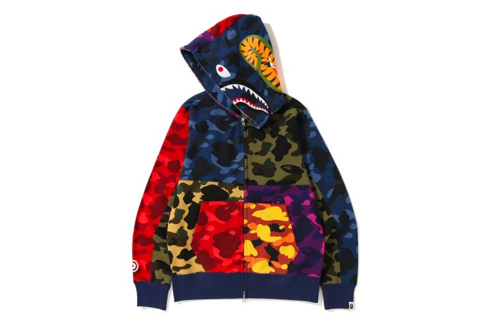 Bape 1st Camo Shark Hoodie zip up Shirt