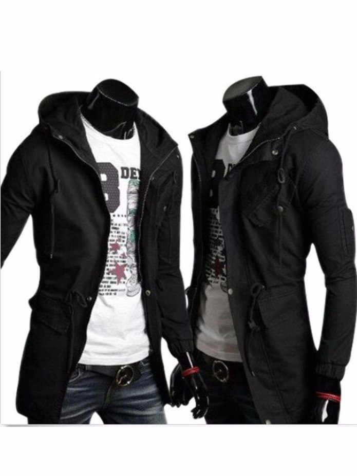 Trench Coat Hood Winter мужской