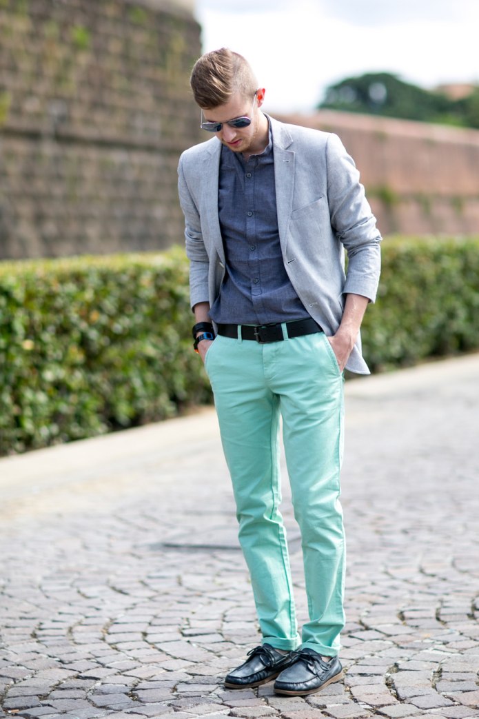 Jack and Jones зелёные джинсы
