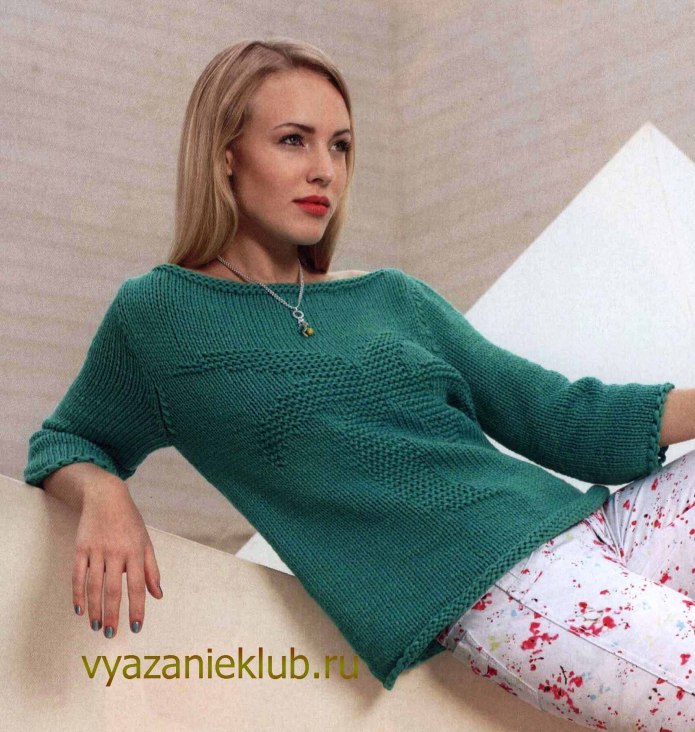 Пуловер с пальмой