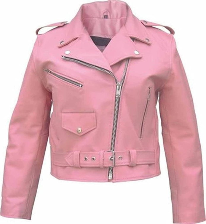 Красная кожаная мотоциклетная куртка real Leather