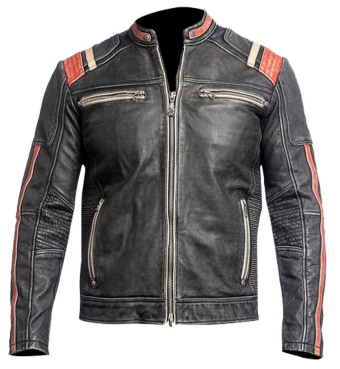 Пальто , куртки Majestic Leather ) Mens Biker Retro Vintage Cafe Racer Antique Motorcycle Distressed Leather Jacket