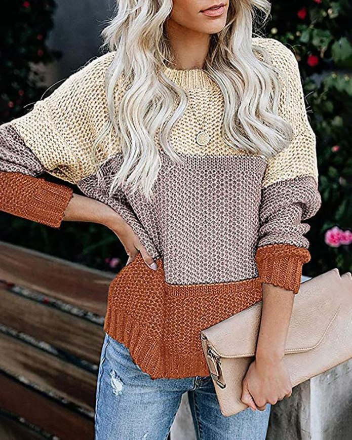 Джемпер колор блок Oversize