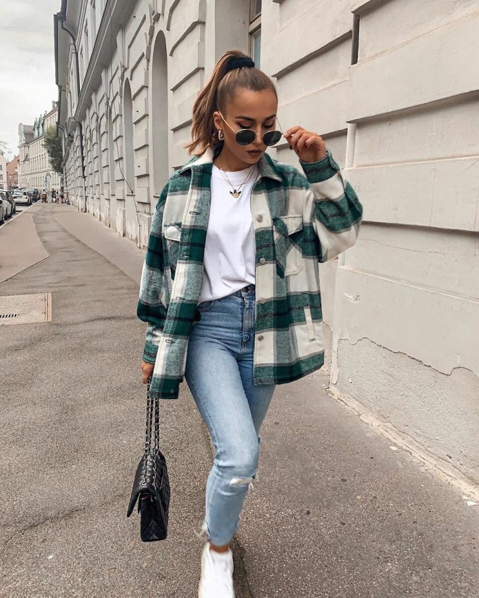 Рубашка в клетку оверсайз Zara