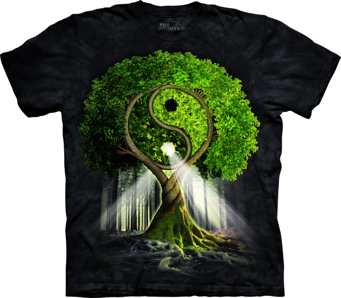 Женская футболка Mountain - Yin yang Tree