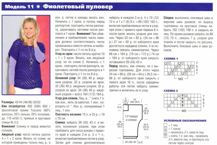 Вязаные пуловеры из меланжевой пряжи спицами схемы вязания