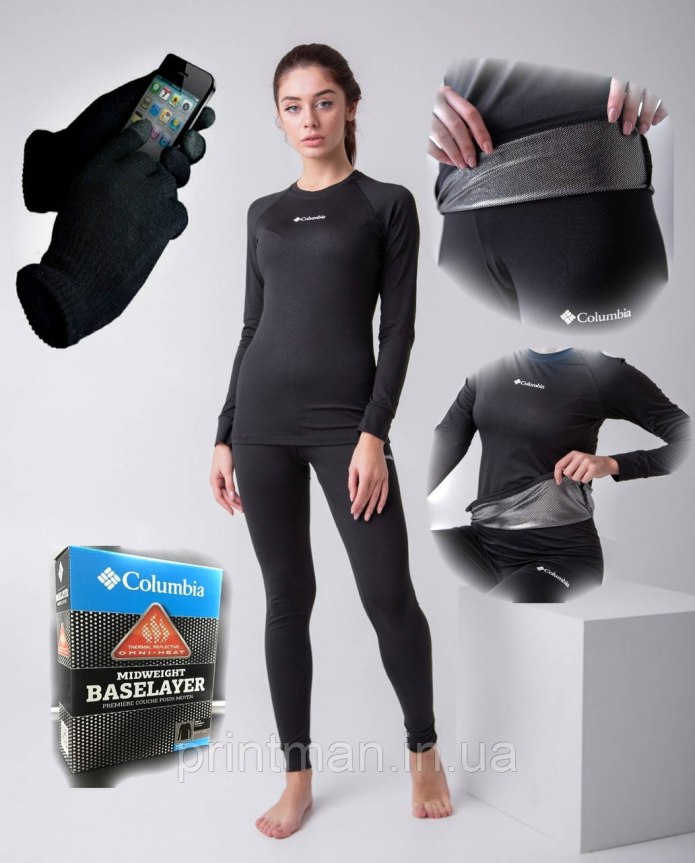Термобелье Columbia Midweight stretch Размеры коробка