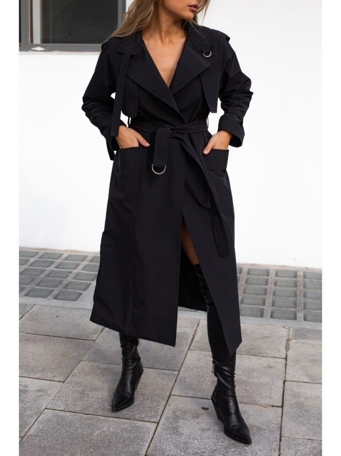 Zara woman тренч черный