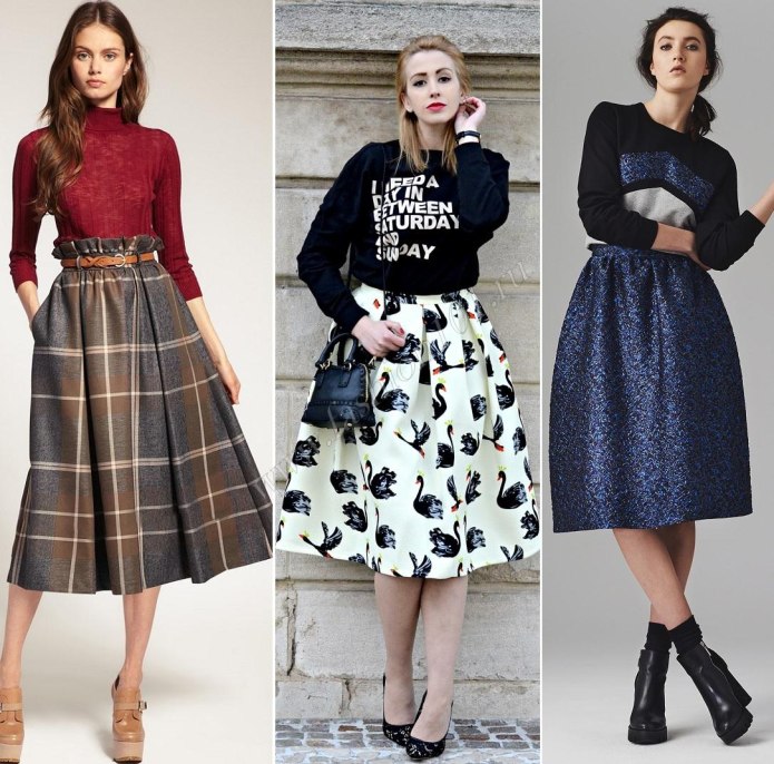 Юбка Zara миди черно белая