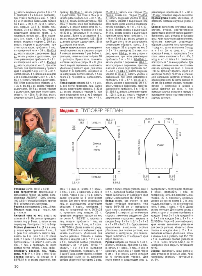 Джемпер реглан снизу схема