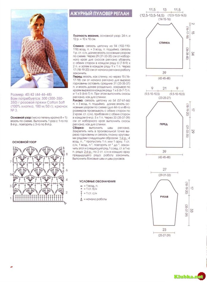 Джемпер женский вязаный крючком схемы и описание