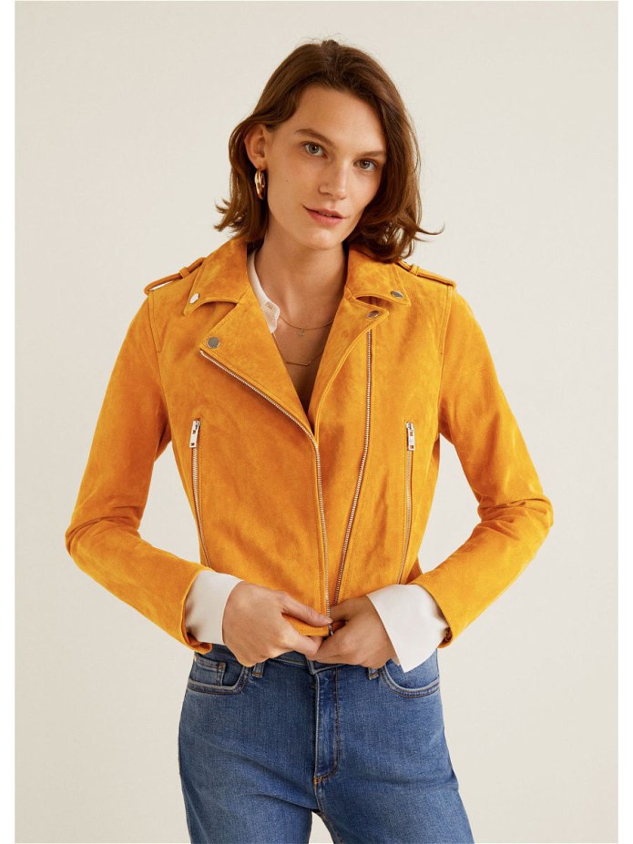 Кожаная куртка Mango 2021