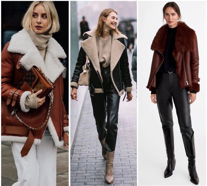 Дубленка Авиатор женская Street Style